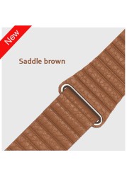 Leather Loop Strap for Apple Watch Band 44mm 40mm 45mm 41mm 38mm 42mm Magnetic Wristband Bracelet iWatch serie 3 4 5 se 6 7 strap