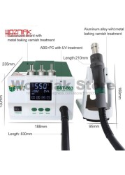 BST-863 Lead Free Hot Air Rework Station Soldering Touch Screen LCD 1200W 220V for Phone CPU PCB Grinder