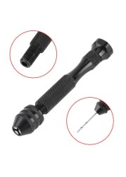 Mini Micro Aluminum Hand Drill Woodworking Drill Rotary Hand Drill Manual With Keyless Chuck HSS Twist Drill Bit Tools