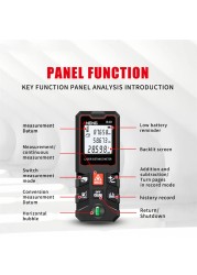 ANENG الليزر مقياس مسافات الإلكترونية الروليت الليزر الشريط الرقمي Rangefinder ترينا مترو الليزر المدى مكتشف أشرطة القياس