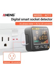 ANENG AC11 Digital Smart Socket Test Circuit Polarity Phase Check Voltage Plug Outlet Switch Detector US/UK/EU/AU Plug