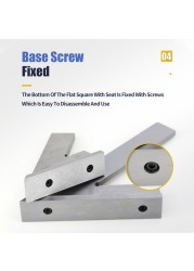 45 Degree Flat Edge Square Measuring Multi Angle Try Square Base Set Square Ruler Measuring Tool Difference Machining Square With Base