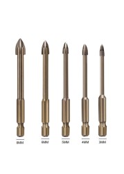 5/10pcs Efficient Universal Drill Tool High Performance Multifunctional Utility Tools Cross Alloy Drill Bit Tip For Wood