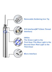 Wireless Soldering Iron Rechargeable Soldering Iron 6 Seconds Tin Usb Soldering Iron 510 Interface Soldering Iron Tip