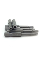 6pcs Set Star Bits Screwdriver Drill Bits Screw Driver Magnetic 1/4" Hex Shank Hand Tools Five-pointed Star Bore Hole 50mm
