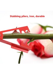 DIY Metal Flower Cutter Garden Rose Flower Thorn Stem Leaf Stripper Rose Plier Remove Burrs Garden Tool