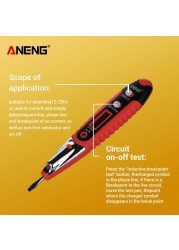 ANENG AC DC 12-250V Tester Digital Tester Pencil Non-contact saft Electric Test Pen LCD Display Screwdriver Voltage Indicator