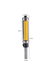 1/4" Shank Milling Cutter Straight Router Bit with Up and Down Bearing Double Bearing Trimming Cutter Woodworking Tools