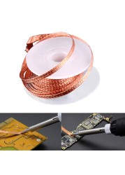 Desolding Braid Soldering Soldering Welding 1.5mm 2mm 2.5mm 3mm 3.5mm Wires Braid Welding Soldering Wick Wire Cord Flux Repair Tool