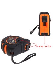 5m 7.5m Retractable Tape Measure 3-Way-Lock Metric Rubber Tape Measure Ruler