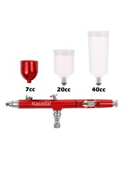 Dual Action Airbrush Red/Gold Gravity Feed 0.3mm Nozzle Cake Decorating Spray Gun Manicure Brushes With Wrench