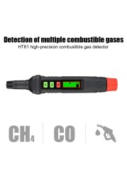 HT61 Handheld Gas Leak Detector Gas Analyzer Pen Type Small Portable PPM Meter Natural Flammable Combustion Tester