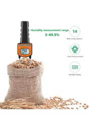 High sensitivity double sensor probe moisture peanut LCD display tester professional digital grain hygrometer