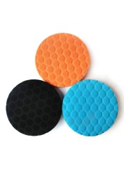 7 inch polishing sponge, 180mm, 3pcs, hex disc, foam, for car polishing, sanding, buffing