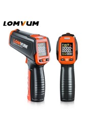 LOMVUM Digital Infrared Thermometer Contact Heat Gun Laser Handheld Infrared Temperature Gun Color LCD Display 50-580c Alarm