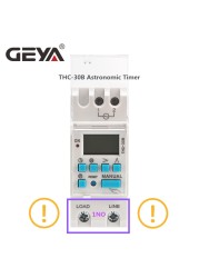 GEYA-مؤقت فلكي THC ، مفتاح LCD ، 16A ، 20A ، 30A ، 110V ، 220V