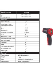 Industrial Digital Infrared Thermometer Non-contact Thermometer Infrared Laser Thermometer LCD Display Habotest