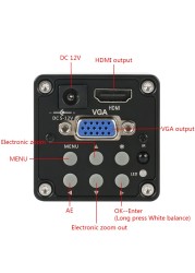 14MP 1080P HDMI VGA الرقمية الصناعية كاميرا فيديو مجهر 6-60 مللي متر كبير البصرية عدسات تركيز ثابتة للحصول على الصور الرقمية