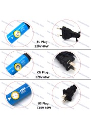 EU/US Electric Soldering Iron Kits 220V 110V 60W Temperature Adjustable Welding Gun Repair Tool with Tin Sodder Wire 5 Tips Iron