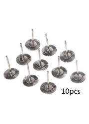 10pcs 22mm Plati-num Stainless Steel Wire Wheel Blade Brush Rotary Tool Polishing Mini Drill Bit Accessories