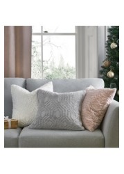 Freya Textured Geo Faux Fur Cushion