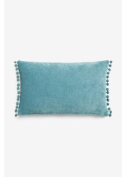 Soft Velour Pom Edge Cushion