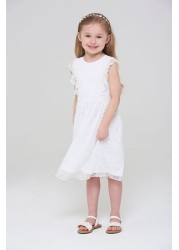 Amelia Rose Childrens White Lace Dress