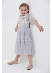 Amelia Rose Grey Embroidered Dress