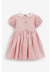 Lace Collar Shirred Cotton Dress (3mths-8yrs)