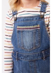 FatFace Blue Rainbow Dungarees