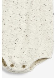 The Little Tailor Oatmeal Knitted Baby Romper Bodysuit