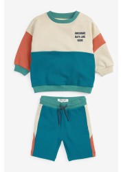 Colourblock Jersey Sweatshirt & Short Set (3mths-7yrs)