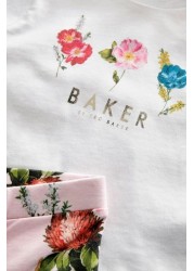 Baker by Ted Baker طقم تي شيرت وردي وبنطلون بنقشة الزهور</br>