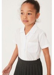 2 Pack Short Sleeve Revere Collar School Shirts (3-17yrs)