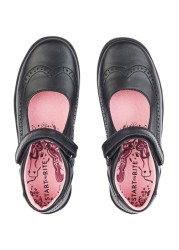 Start-Rite Spirit Black Leather School Shoes Unicorn