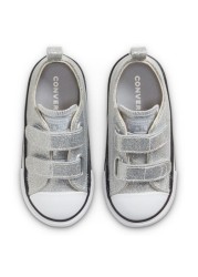 Converse Silver 2V Glitter Junior Trainers