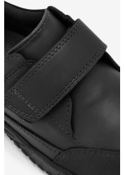 School Leather Waterproof Single Strap Shoes Wide Fit (G)