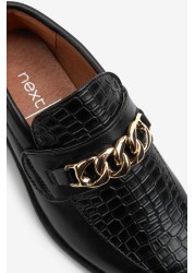 Gold Chain Snaffle Loafers