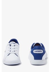 حذاء رياضي أبيض أزرق للأطفال الصغار من Lacoste