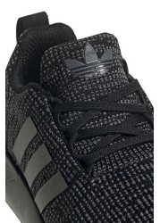 حذاء رياضي أسود Swift Junior الدانتيل من adidas Originals