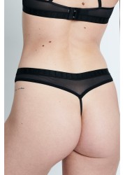 ELLE Black 24-7 Mesh Thongs