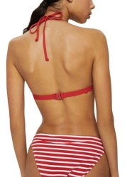 Esprit Red Recycled Striped Padded Halter Top