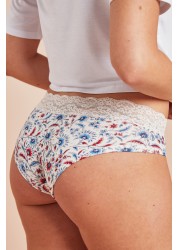 Lace Trim Cotton Blend Knickers 4 Pack Short