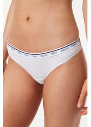 Cotton Rich Logo Knickers 4 Pack Thong