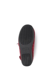 Pavers Red Fully Adjustable Slippers