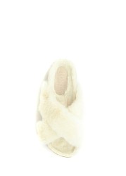 Jones Bootmaker Cream Totto Faux-Fur Slider Slippers