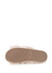 Just Sheepskin Daisy Cross Over Open Toe Slider Slipper