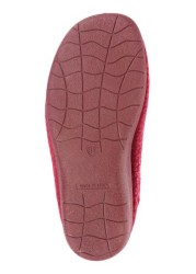 Pavers Ladies Red Leopard Print Slippers