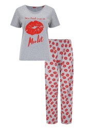 Pour Moi You had me at Merlot Cotton Jersey Pyjama Set