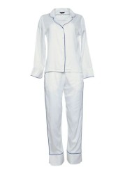 Fable and Eve Hampstead White Solid L / SLV Pj Set